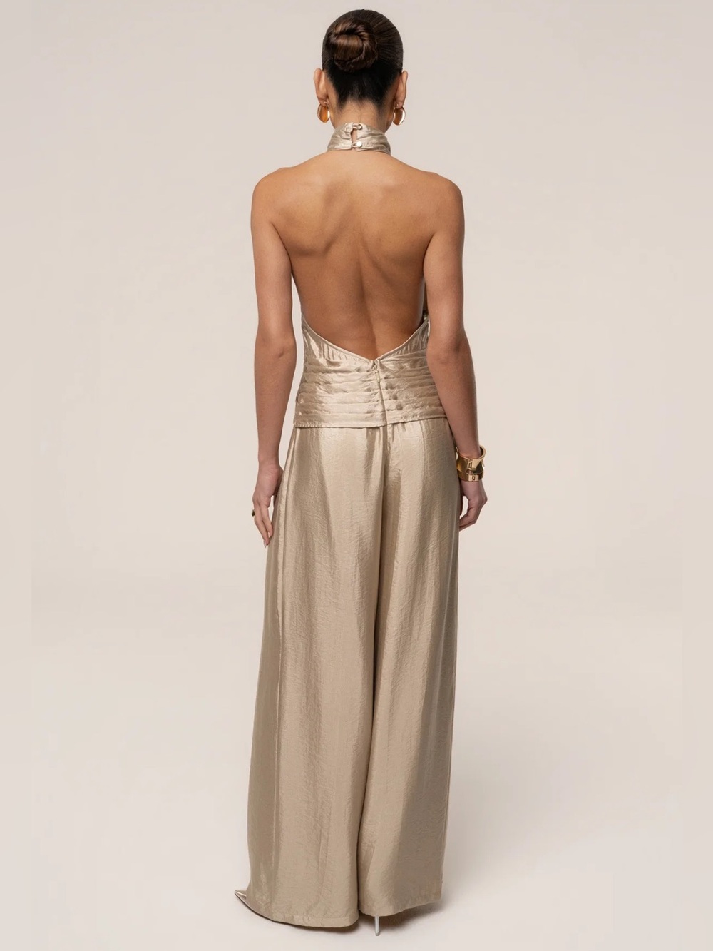 JLUXLABEL Gold Accent Jumpsuit NWT✨ - Picture 2 of 4